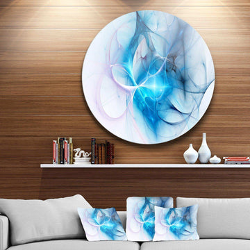 Blue Nebula Star - Abstract Metal Circle Wall Art
